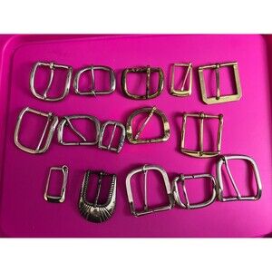 15 Vintage Belt Buckles Mixed Metals